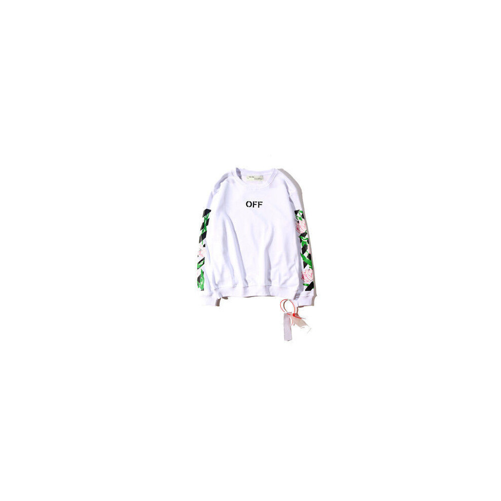 (White,L)Cool Off White Co Virgil Abloh Sweatshirt Coat Sweater Pullover Hoodie