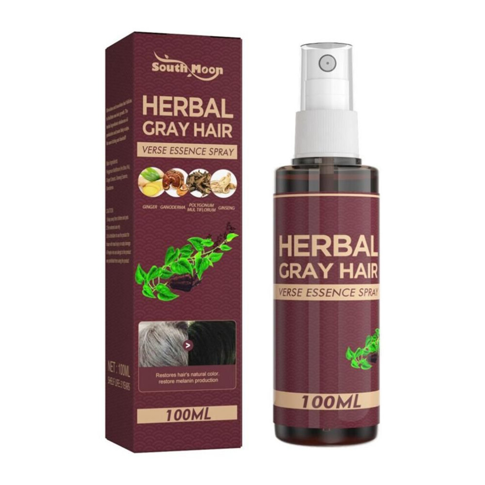 100ml White To Black Black Hair Serum Hair Darkening Spray Reduce Gray Hair Nourish Scalp Anti White Hair Hair Care