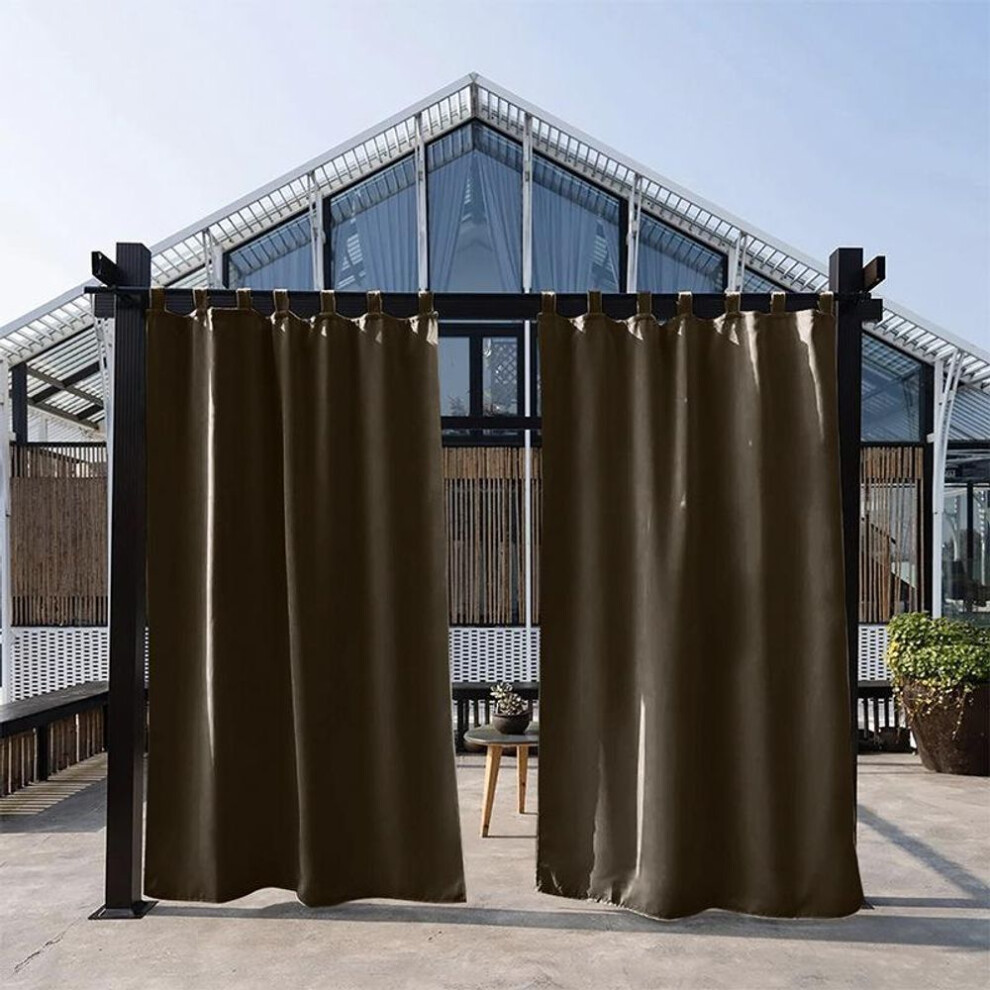 (brown, 132*183) High Precision Waterproof Rainproof Curtain Outdoor Balcony Gazebo Sunscreen Shading Curtain Fabric