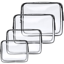 Aucuu 4-Pack Clear TSA Approved Makeup Bags