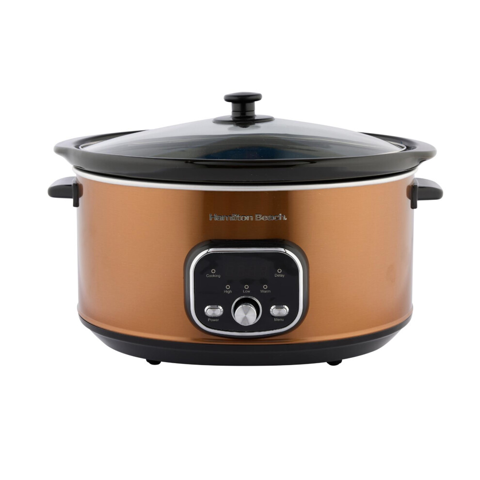 Hamilton Beach, Digital Oval Slow Cooker, 6.5L, Copper, HBCDF650BRZ