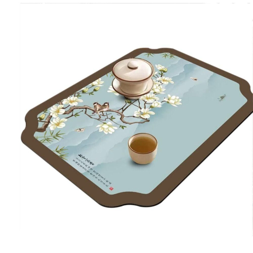 (as the picture, I) Heat Resistant Non-slip Quick Dry Drain Mat Dish Drying Mat Diatom Mud Tableware Pad Absorbent