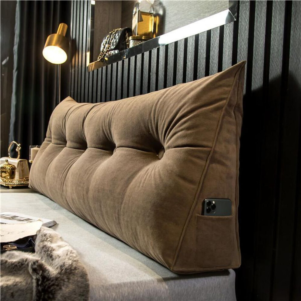 (brown, 60 * 50 * 20cm) Headboard Pillow Triangle Cushion Backrest Pain Relief Sofa Waist Cushion Wedge Sleeping Pillow For Decorative Pillows For Bed