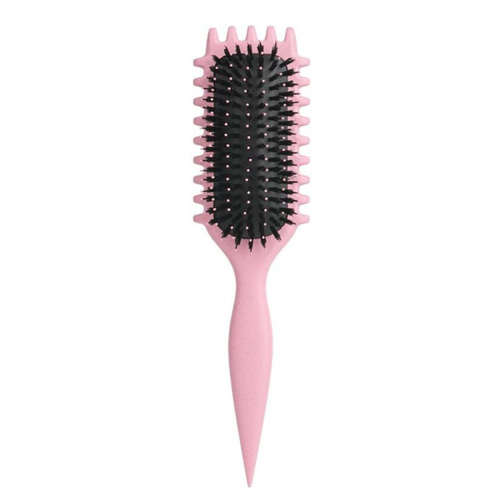 (pink) Curls Define Styling Brush Boar Bristle Detangling Hair Brush Tangled Hair Comb Shaping Defining Curls Barber Salon Styling Tool