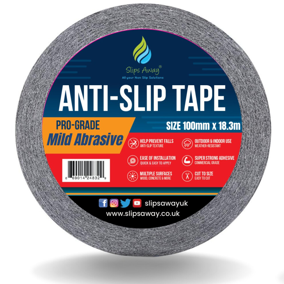 (100Mm X 18.3M) Mild Abrasive Safety-Grip Anti Slip Tape That Require A Milder Less Harsh Grip 5061000041641