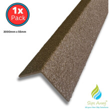 (Brown, 3000mm) GRP Stair Nosings – Heavy-Duty Anti-Slip Safety Tread - Non-Slip Step Edge Protection