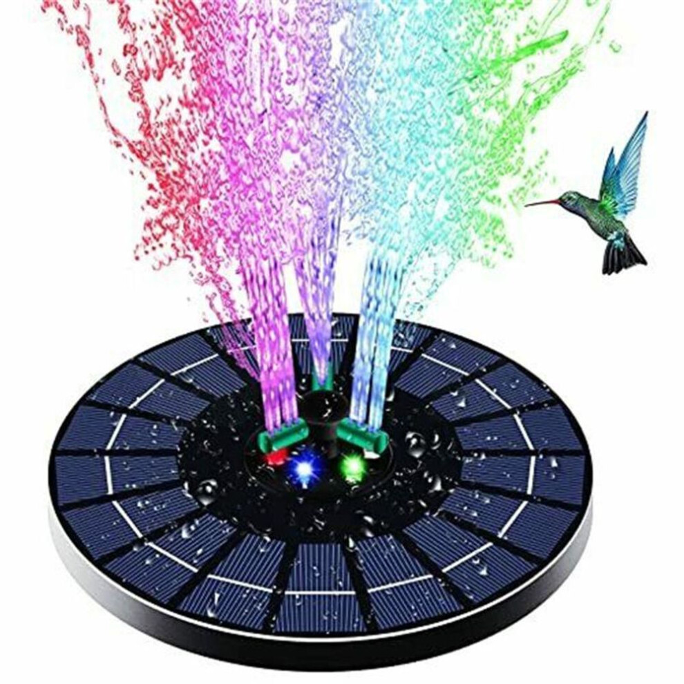 (as the picture, 6W) Colorful Led Solar Fountain With Rotating Nozzle High Power Water Pump With Battery Backup For Pond