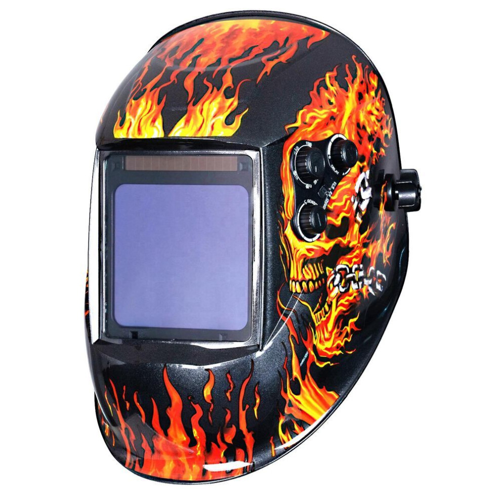 (as the picture, UN109 Fire) Welding Mask 1/1/1/1 Auto Darkening Welding Helmet 100x97mm Large View True Color 4 Sensors For Mig Mag Mma Welder Machine