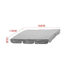 (grey, 2seat-164*114*15cm) Replacement Canopy For Swing Seat 2/3 Seater Hammock Cover Top Outdoor Garden