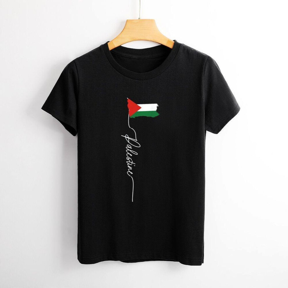 (5XL, as the picture) Nome Da Palestina Com Camiseta Do Mapa Da Bandeira T Shirt Graphic Shirt Casual Shorts Sleeved Female Tee T-shirt Size S-4xl