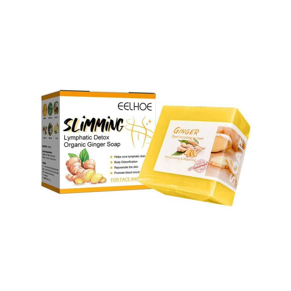 Natural Detox Organic Ginger Soaps Slimming Fast Belly Fat Burner Soaps Abdominal Muscle Peach Hip Body Cleaning Soap