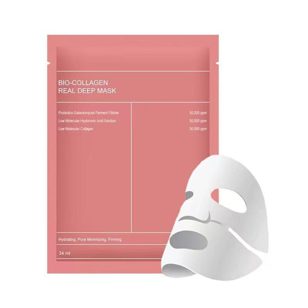 (as the picture, 1 Pcs) Bio Collagen Face Mask Sheet Peptide Anti-aging Facial Mask For Skin Brightening Firming Moisturizing And Wrinkle Reduction Treatment