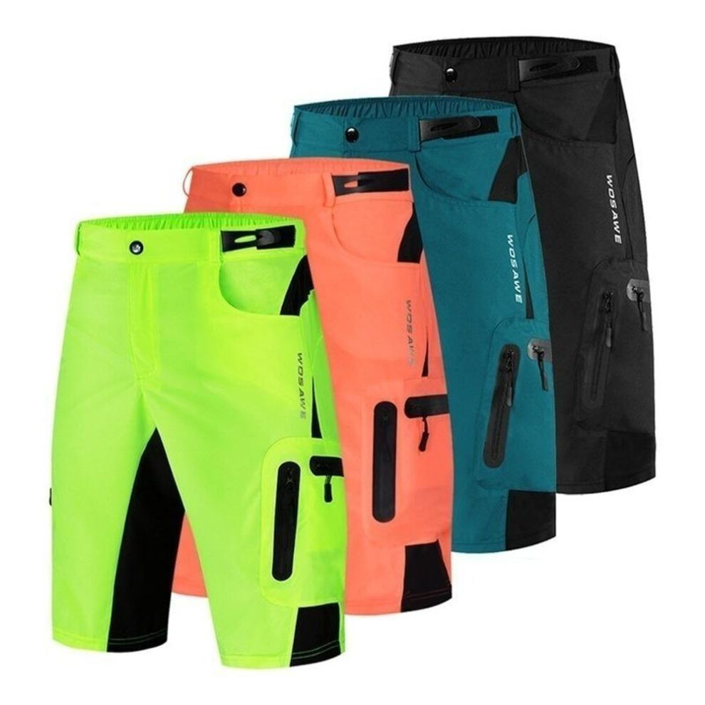 (navy blue, XXXL Without Gel Pad) Cycling Shorts Reflective Men Mtb Shorts With Gel Pad Breathable Outdoor Sports Mountain Bike Shorts Bicycle Short