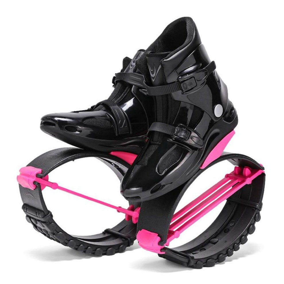 (pink,black, XL 39-41) Kangaroo Jumping Shoes Women Jump Workout Outdoor Bouncing Sports Fitness Boots Body Building