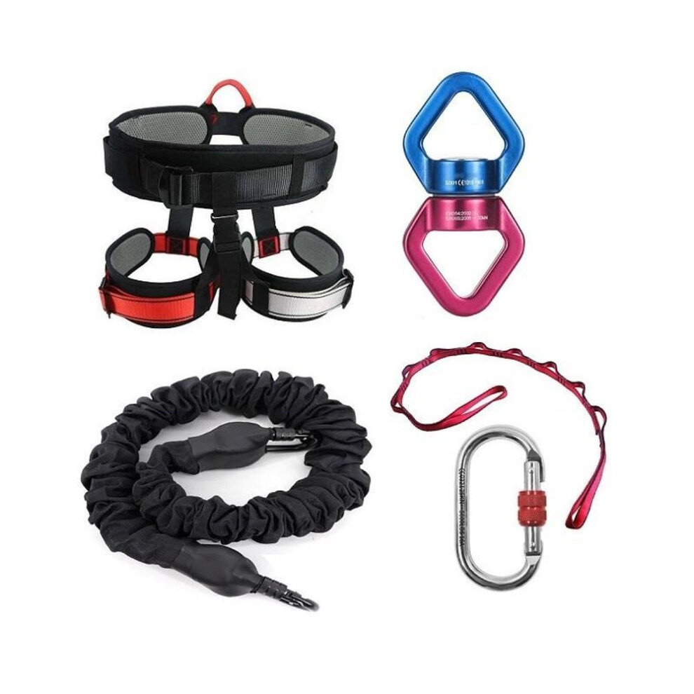 (as the picture, 200LBS) Aerial Anti-gravity Yoga Exercise Resistance Bands Bungee Dance Workout Suspension Fitness Cord Home Gym Workout Equipment