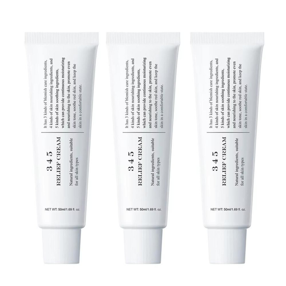 (3pcs) 345 Relief Cream Moisturizing Blemishes Nourish The Skin And Provide Soothing Care Resulting In A Well-rounded Skincare Solution