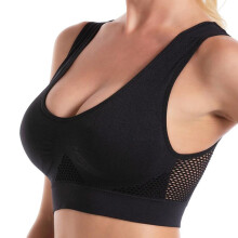 (black, L) Women's Sports Bra Seamless Full Support Coverage Wireless Sport Bras For Yoga Gym Workout Fitness M-5xl