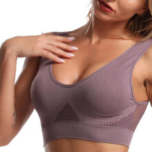 (light brown, 3XL) Women's Sports Bra Seamless Full Support Coverage Wireless Sport Bras For Yoga Gym Workout Fitness M-5xl