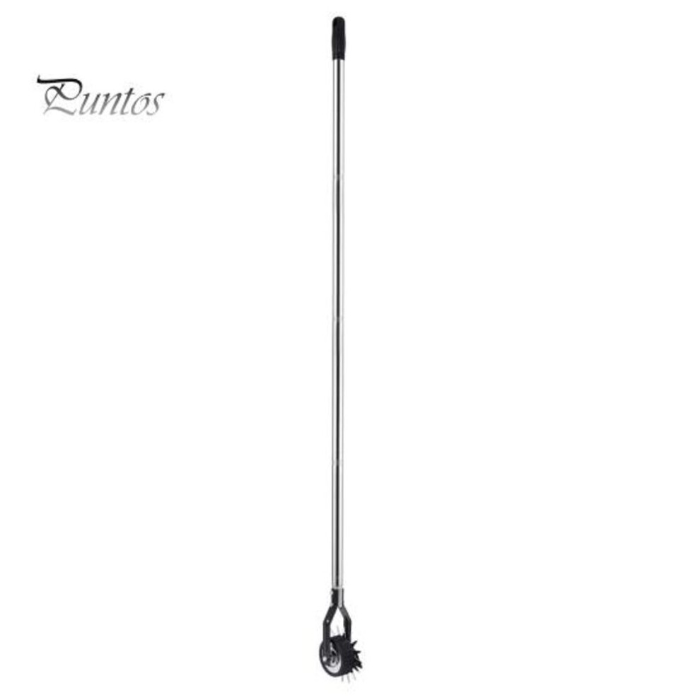 (as the picture, M) Wheel Rotary Manual Edger Lawn Tool With Long Handle Sharp Tines Design Adjustable Length Rust-proof Lawn Edger Garden Tool