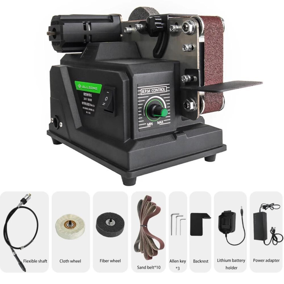 Allsome Mini Belt Sander, 180w Electric Sander With 10pcs 533*30mm Sanding Belts, Suitable For Makita 18v Battery