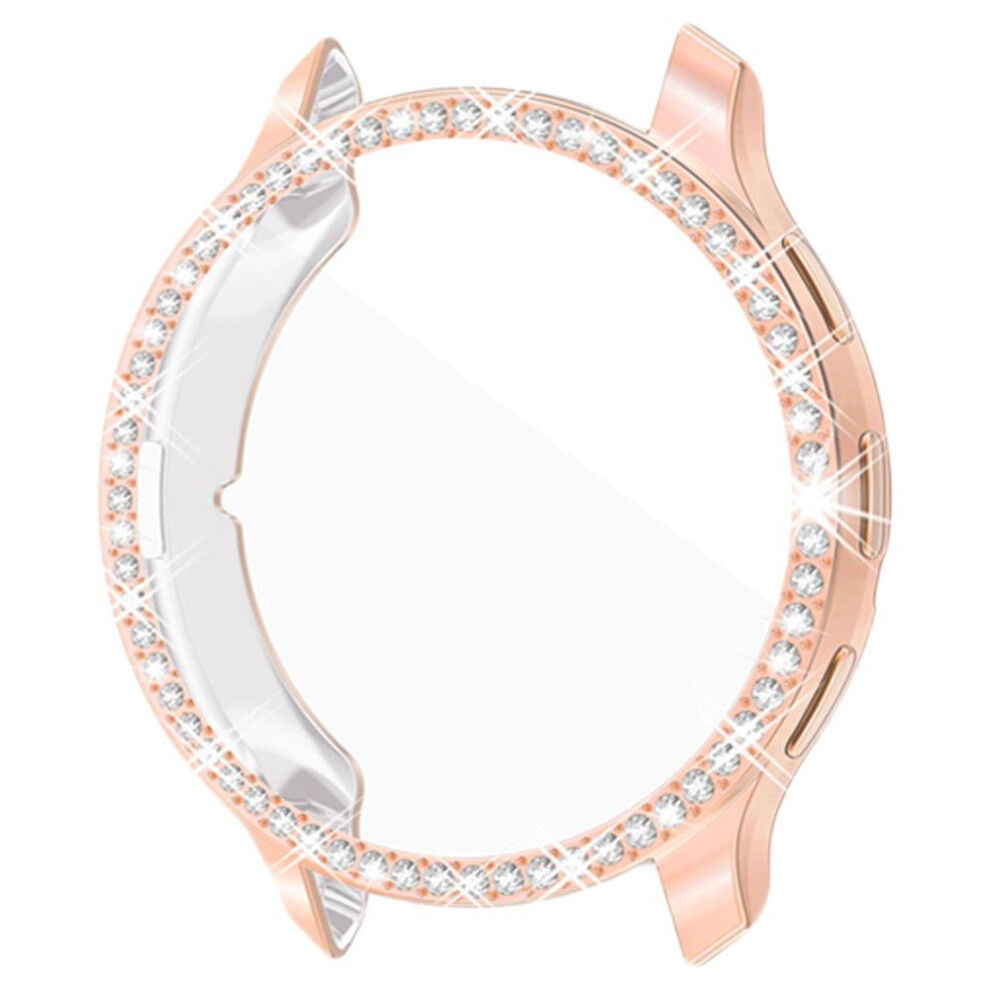 (rose gold, 3) Tpu Watch Cover Imitation Diamond Protective Case For Garmin Venu 3/3s Smartwatch Unisex Electroplated Soft Shell