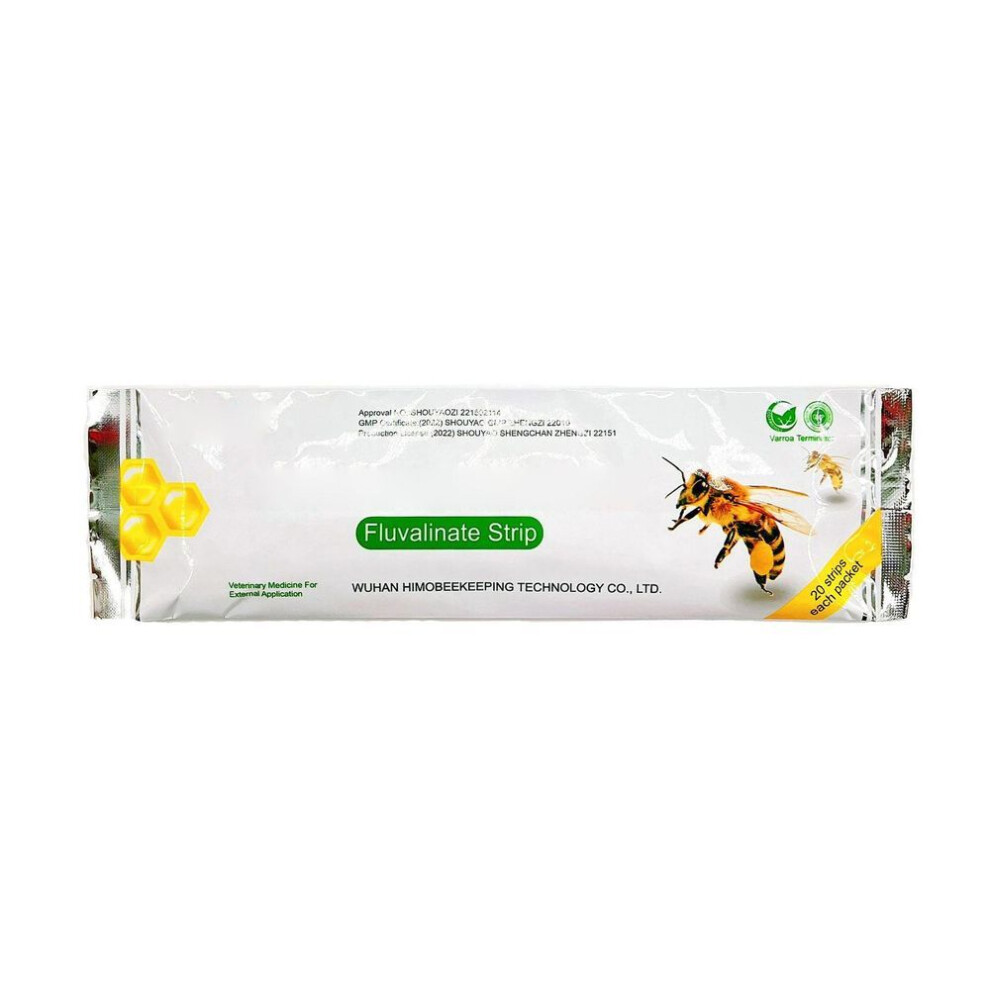 20pcs/bag Varroa Strips Fluvalinate Bees Mites Killers Beekeeping Mites Control Acaricide Acaricide Against Bees Mites