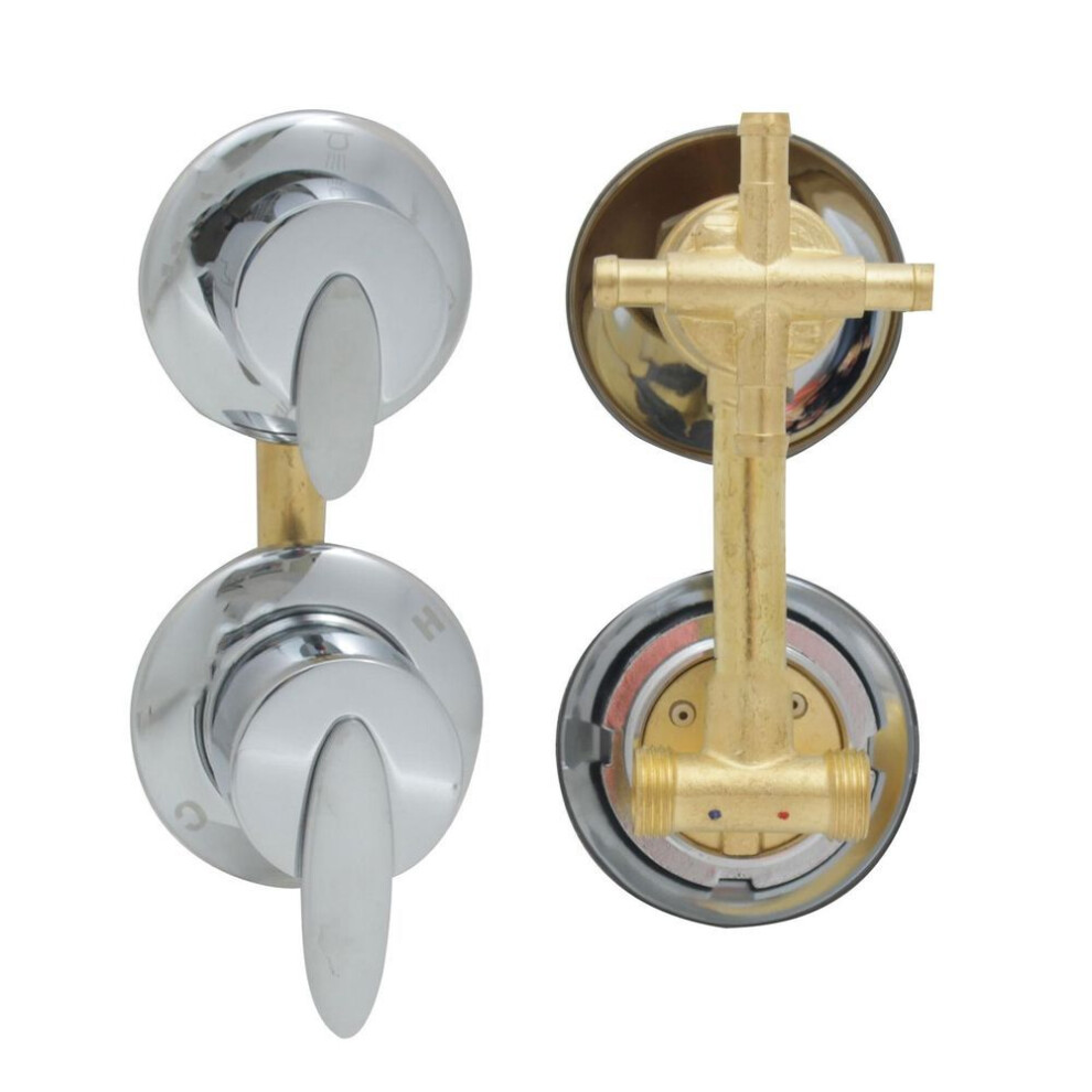 (as the picture, B) 4 Ways Outlet Brass Mixing Valve Diverter Universal Shower Faucets Tap Temperature Mixer Control Screw Bathroom