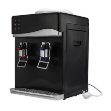 (as the picture, silver cold and hot) 220v 550w Electric Water Dispenser Desktop Cold Hot Ice Water Cooler Heater Drinking Fountain For Home Office Coffee Tea Bar