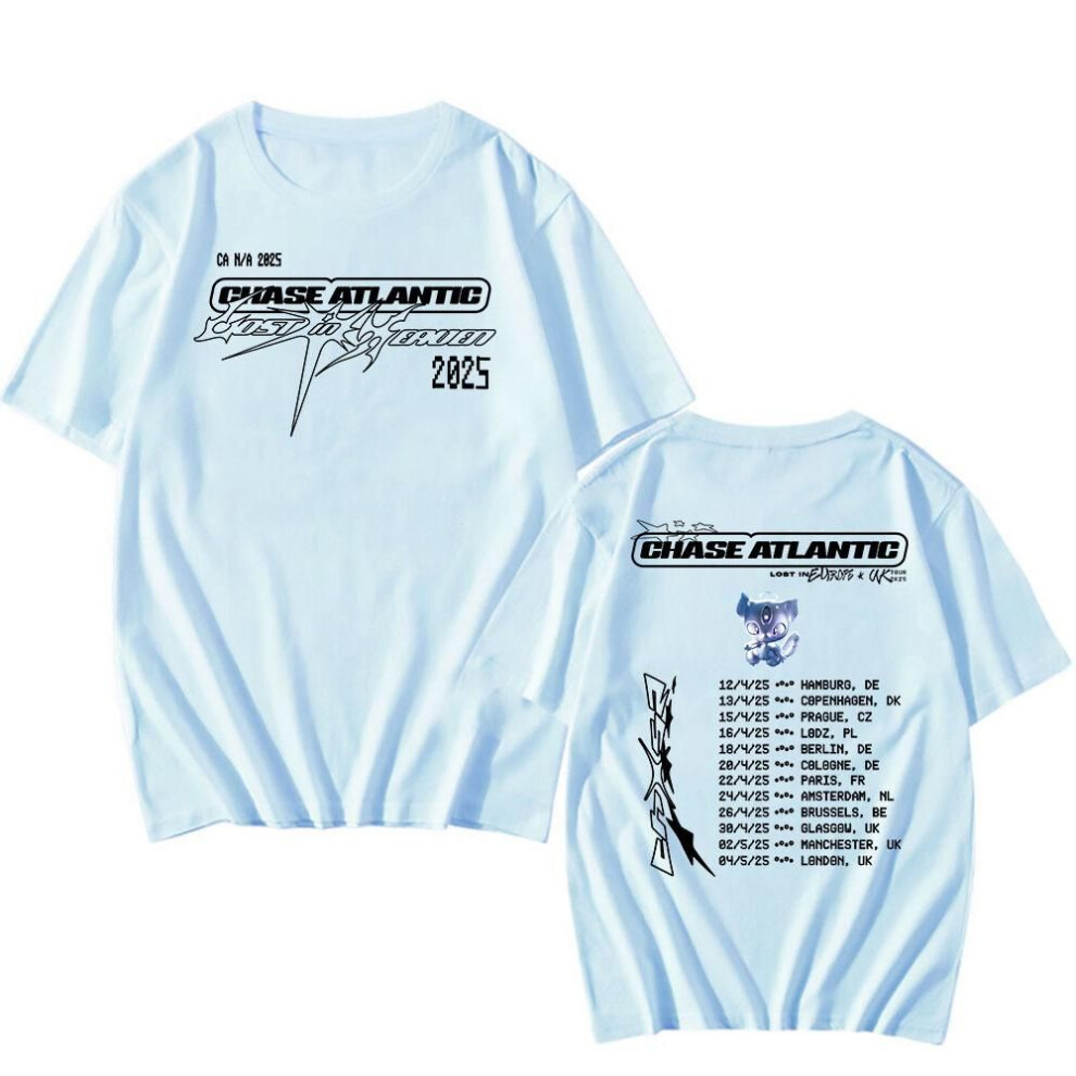 (L, as the picture) Band Chase Atlantic Tour 2025 T-shirt Summer Cotton Short Sleeve Tshirts Graphic Print T Shirts Men Women Clothing
