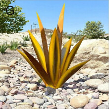 (gold) Large Tequila Rustic Sculpture Rustic Metal Plants For Outdoor Patio Yard Home Decor Hand Painted Agave Garden Statue Lawn Ornament Stake, 27cm