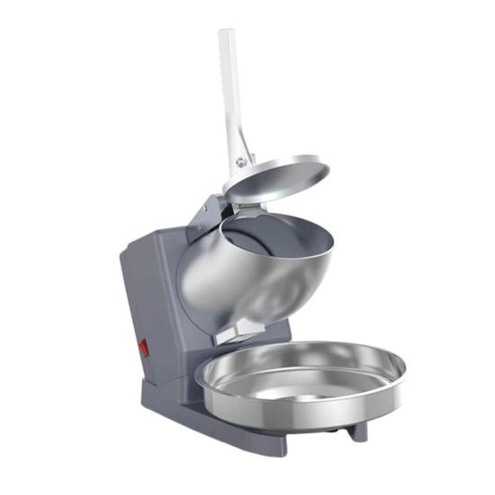 (grey, EU) Electric Snow Cone Maker Ice Crusher Machine With Safety Protection Ergonomic Handle Design Shaved Ice Machine With Cover