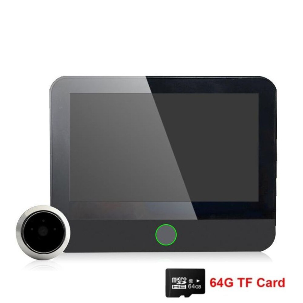 (black, S50 64G) Smart Tuya Wifi Door Camera S50 Automatic Sensing Door Eye Camera Digital Door Viewer Wireless Doorbell Digital Peephole Door Bell