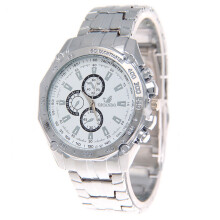 (White) Alloy Watch Men Dial World Time Feature Adults Decorative Fashion Accessories