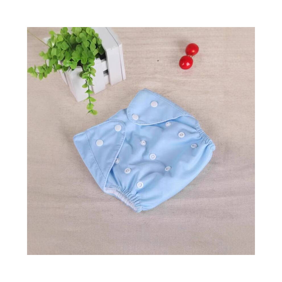 (Blue) Baby Color Solid Small Washable Cloth Diaper Adjustable Thin Mesh Fleece Thick-image-OPC-PHDR882-NEW