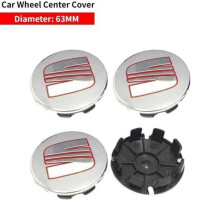 (silver, 63mm) 4pcs 56 / 63mm Car Wheel Center Caps Hub Rim Cover For Seat Leon Alhambra Toledo Cupra Arona Ibiza Altea Cordoba Dust Cover Decoration