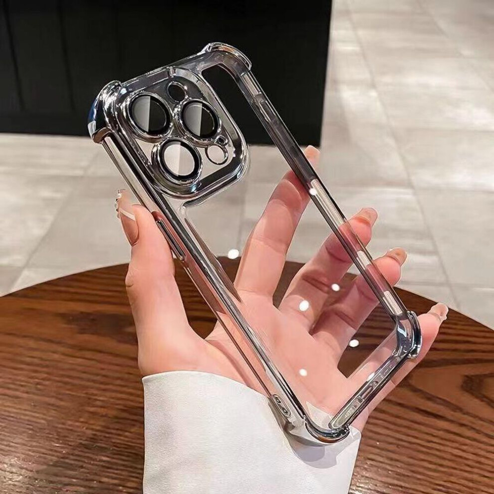 (silver, iPhone 11 Pro) For Iphone 16 15 14 13 12 Pro Max Samsung S24 S23 Plus A05 A06 A14 A15 A16 Redmi Note 13 12 Pro Transparent Full Lens Protect Shockproof Phone Case
