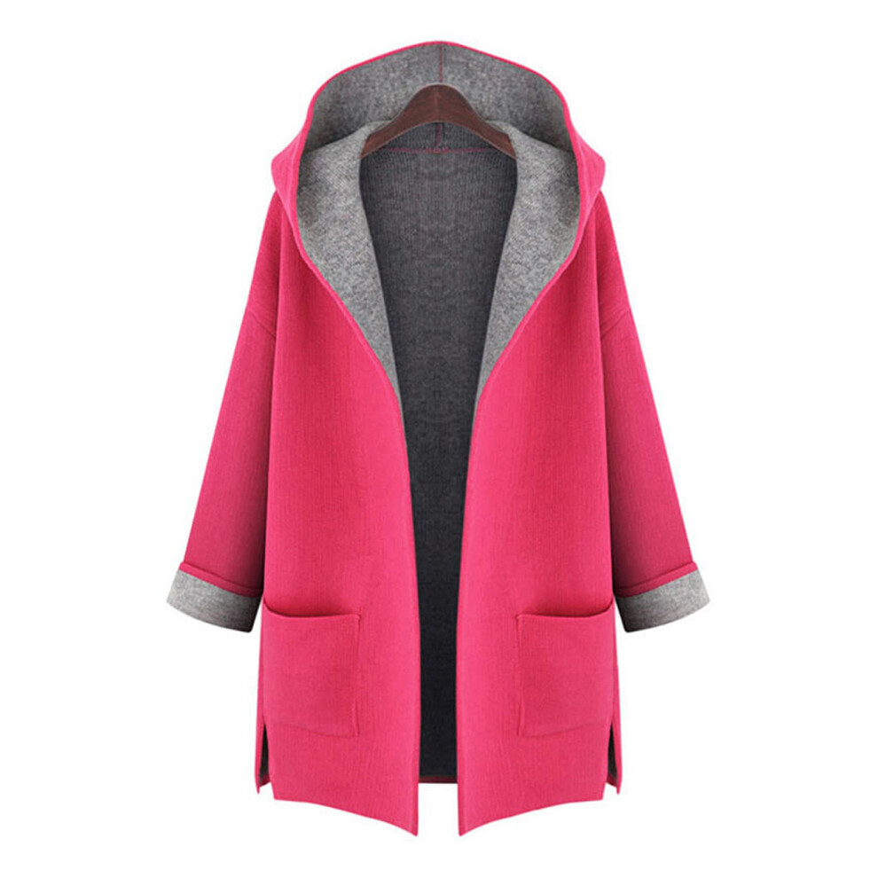 (Rose,Tag 4XL = US 2XL)Veste d'hiver femme grande taille manteau printemps parka veste à capuche neuf trench