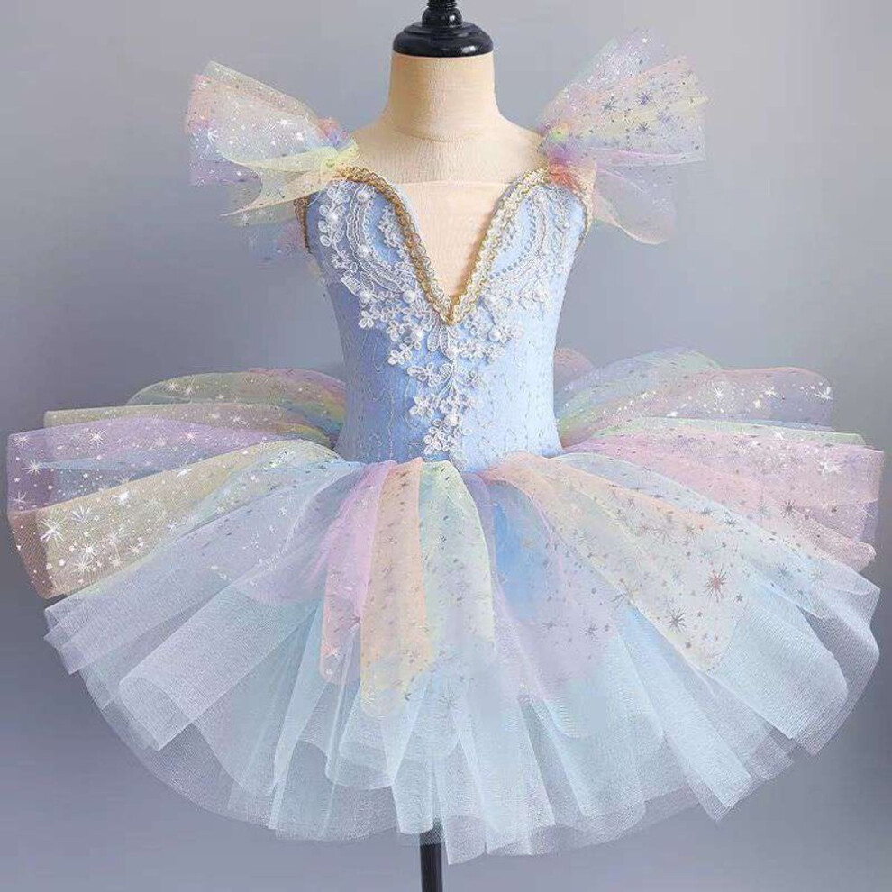 (blue, 140cm) Kids Ballet Dress Girls Children Sequined Princess Dress Ballet Tutu Dance Clothes Performance Tutu Skirts