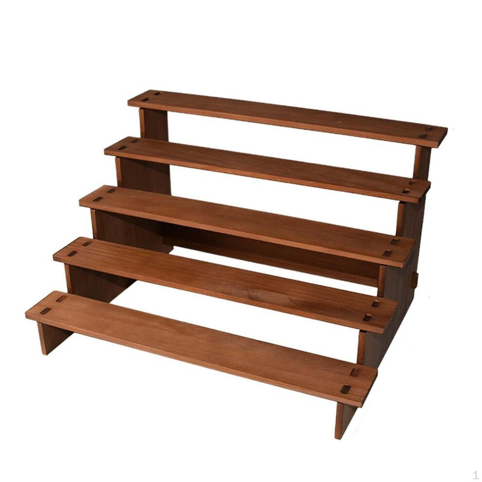 (as the picture, 40x30x23.2cm) 5 Tier Wooden Display Stand, Dessert Organizer, Multipurpose Rustic Cupcake Sturdy Baking