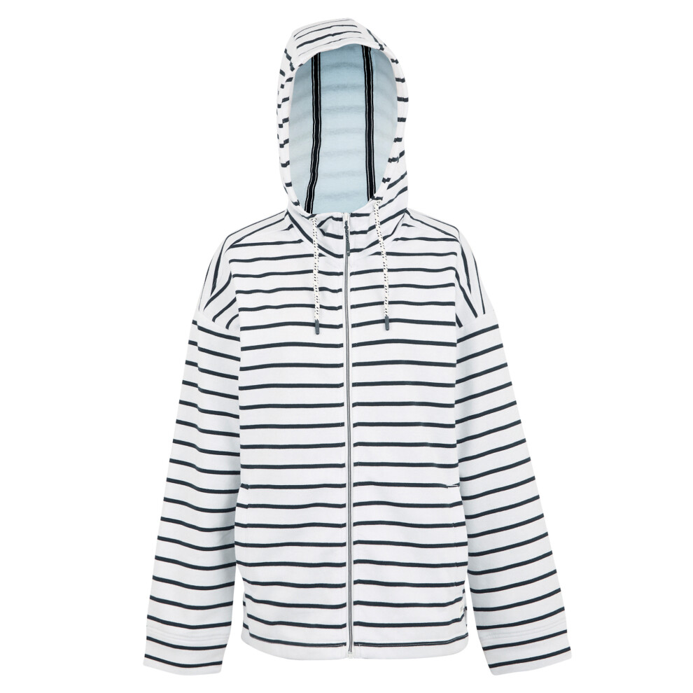 (26 UK, White/Navy) Regatta Womens/Ladies Bayletta II Striped Full Zip Hoodie