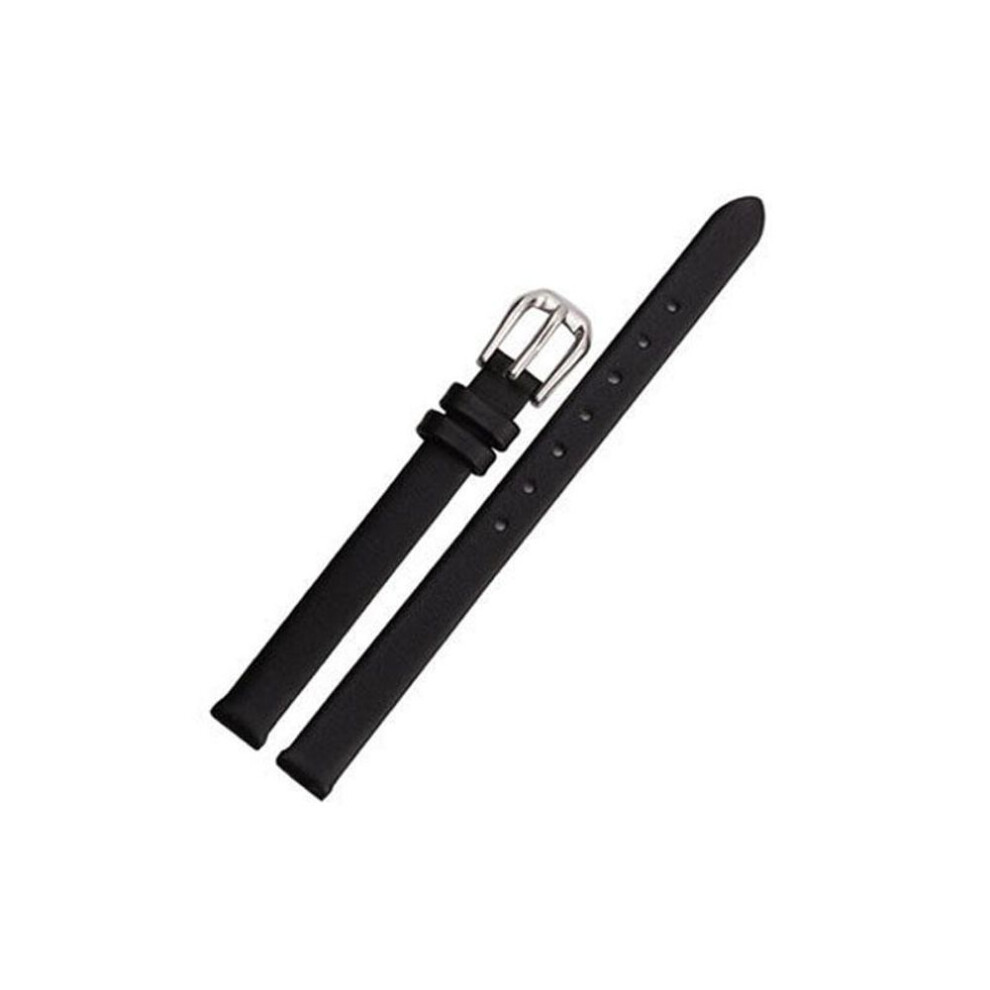 (black, 14mm) Thin Wrist Belt With Pin Buckle Women Watch Band Genuine Leather Bracelet Strap