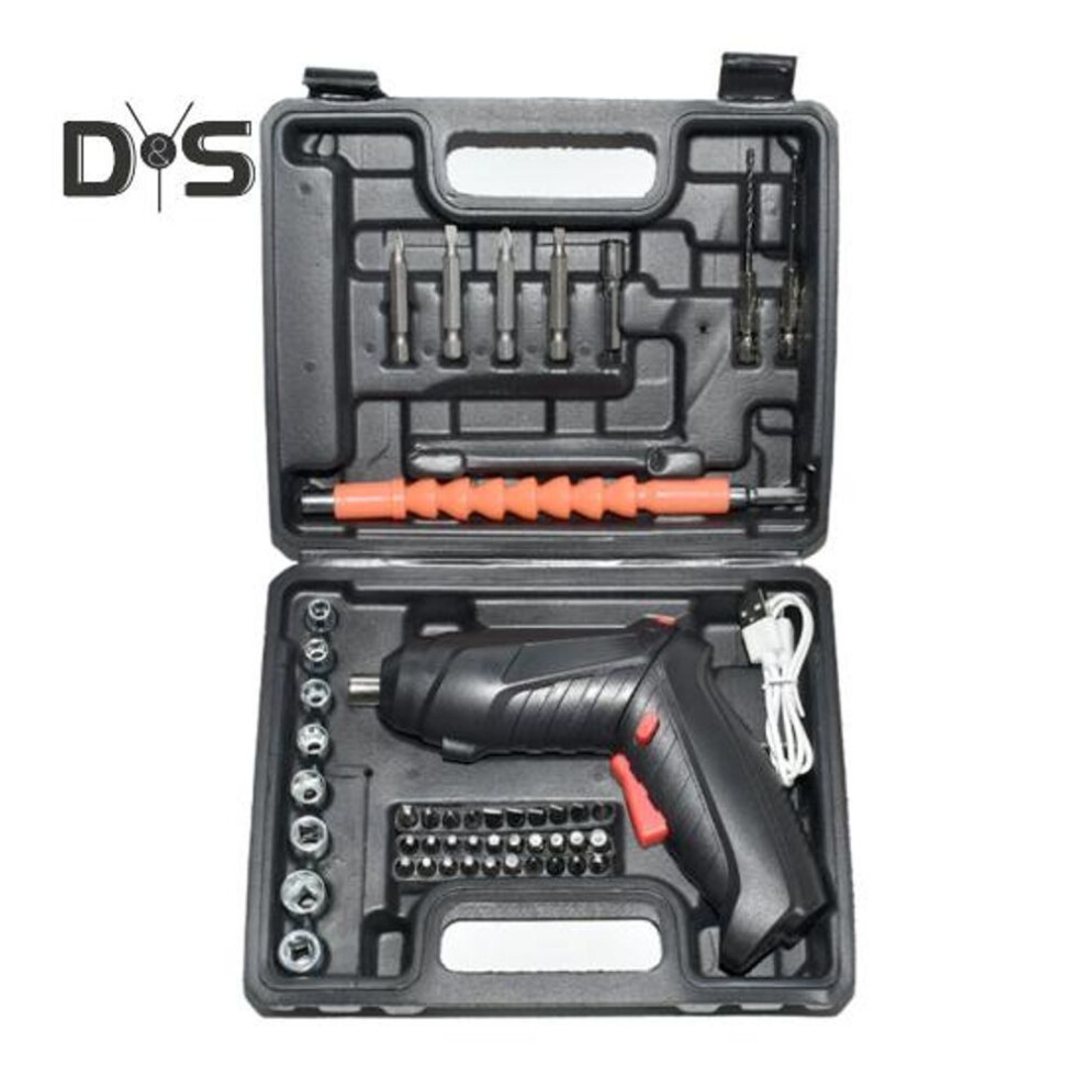 Portable Screwdriver With Led Light Non-slip Handle Rechargeable 180-degree Rotatable Cordless Screwdriver Household Maintenance Repair Tool