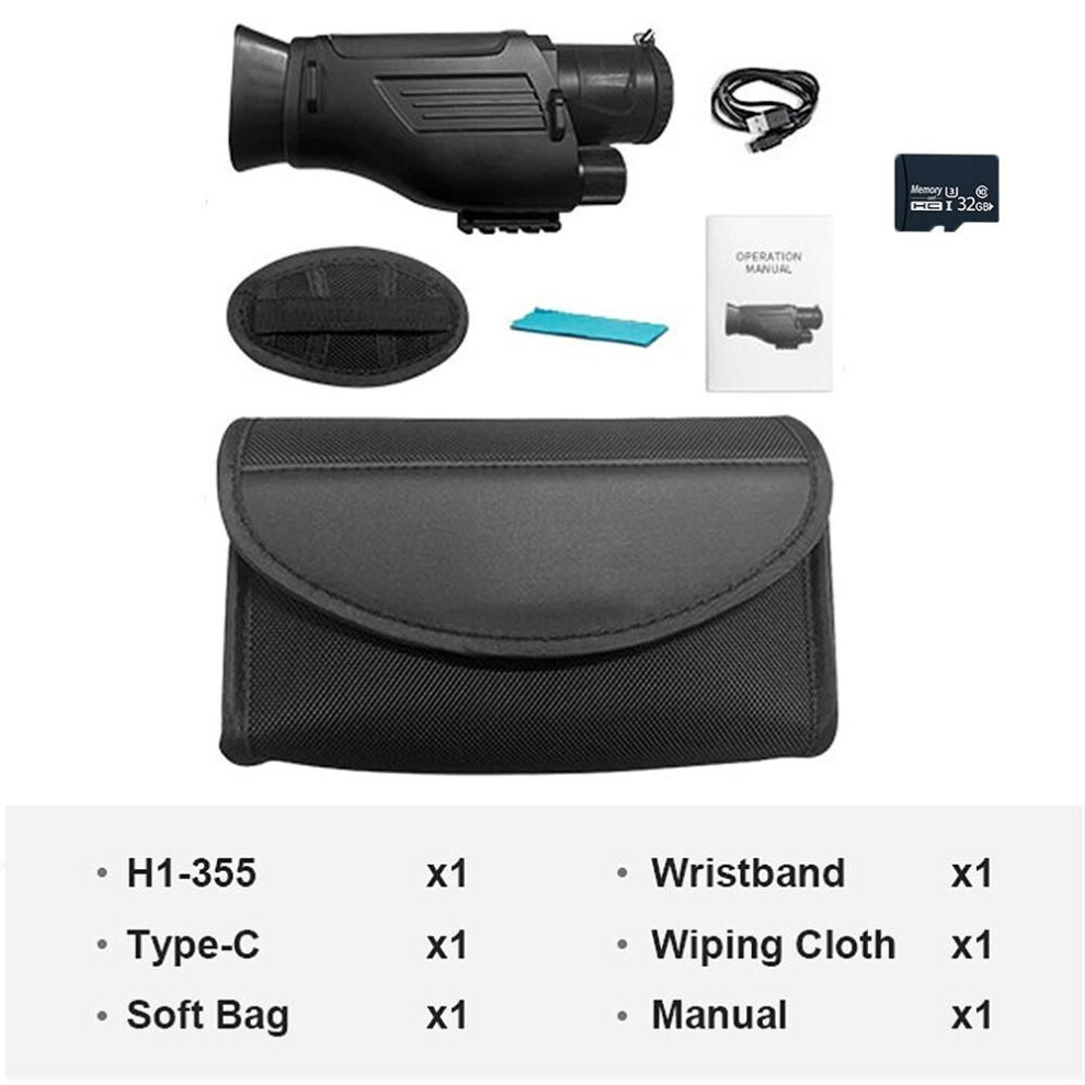 (as the picture, Standard Kit) 4k Hd Portable Professional Telescope 6x Digital Zoom 400m Infrared Night Vision Monocular For Hunting Video Recording