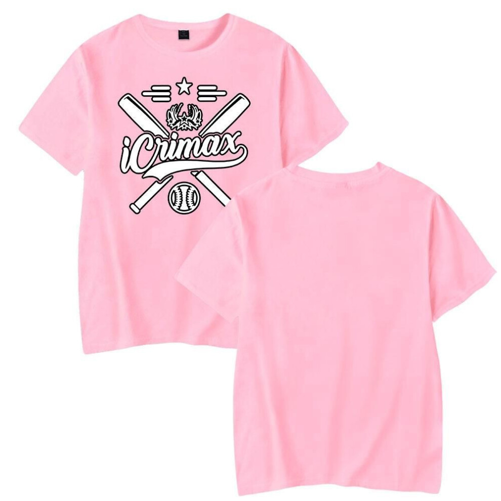 (pink, S) Icrimax T Shirt For Men Summer Clothing Fitness O Neck Man T-shirt For Male Oversized New Men T-shirts Tops