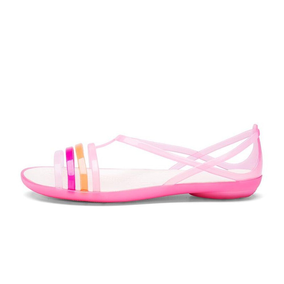 (red, 39) Fashion Jelly Sandals Women Casual Flat Non-slip Sandals Fashion Outdoor Casual Non-slip Beach Shoes Sandalias De Mujer 2024