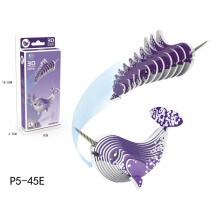 (Narwhal) 3d Animal Dinosaur Model Craft Kit Diy Paper Jigsaw Puzzle Kid Educational Toy