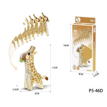 (Giraffe) 3d Animal Dinosaur Model Craft Kit Diy Paper Jigsaw Puzzle Kid Educational Toy