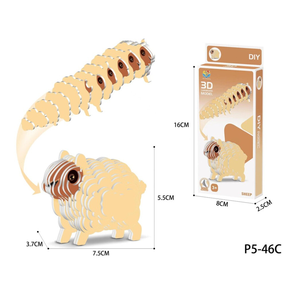 (Sheep) 3d Animal Dinosaur Model Craft Kit Diy Paper Jigsaw Puzzle Kid Educational Toy-image-OPC-PHDRGH2-NEW