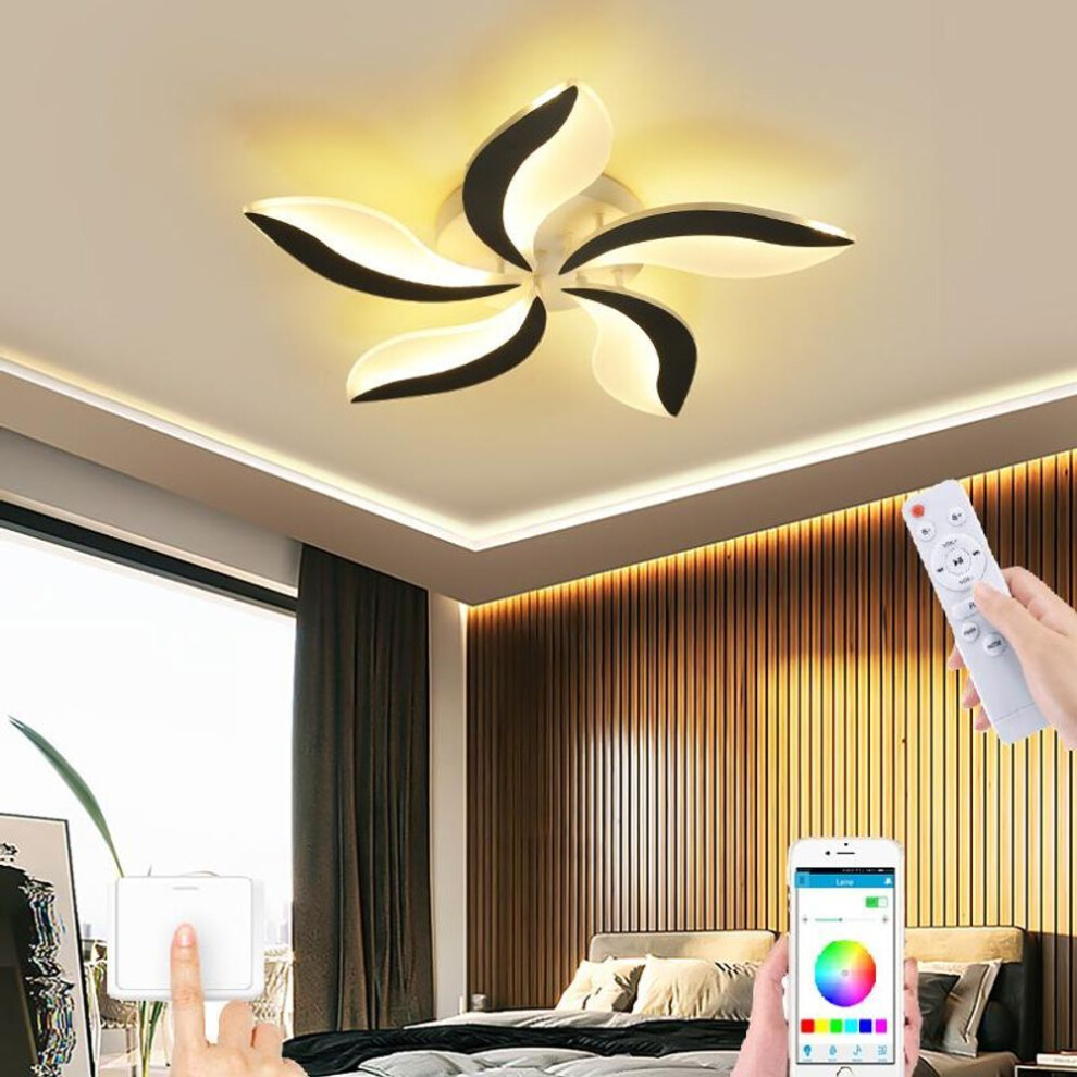 (as the picture, 5 headlights) Modern Living Room Ceiling Lamp Bedroom Lamp New Led Pendant Lamp Remote Control App Control Lamp Ceiling Lights
