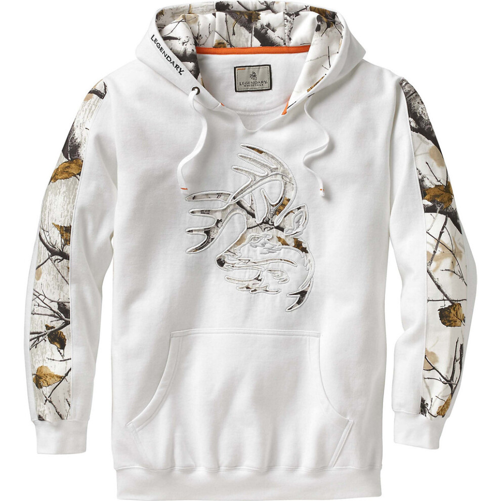 (Frost White,L)Legendary Whitetails Mens Big Game Snow Camo Outfitter Hoodie